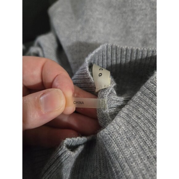 Susana Monaco Womens Gray Wool Blend Mock Neck Poncho Sweater One Size O/S Soft - Picture 5 of 9